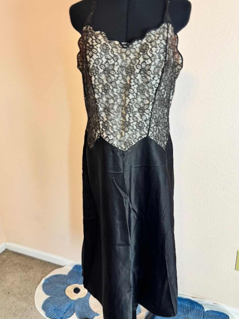 Bombshell Pin Up Coquette Vtg 1950s Lace Nightgown Slip Dress Vtg Sz 18